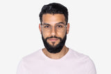 Homme portant Joy Silver, Lunettes rondes en métal argenté