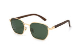 Arlo, lunettes de soleil rétro-carrées dorées - angulaires