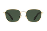 Arlo, lunettes de soleil rétro-carrées dorées - avant