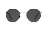 Daze, lunettes de soleil octogonales en métal argenté - avant
