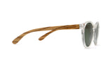 Funk, Lunettes de soleil rondes à monture transparente et verres verts - Side