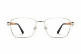 Fair Silver, Silver Metal Square Glasses - Front