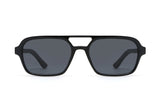 Lunettes de soleil aviateur rétro Ryder noires - avant