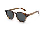 Trevor, Petite Lunettes de Soleil Tortue Ronde - Angled