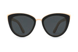 Willow, lunettes de soleil noires oversized Cat Eye - Front