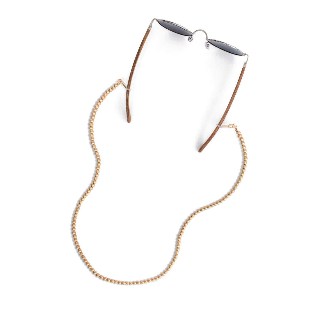 Chaîne pour lunettes - Chaîne pour lunettes en perles dorées
